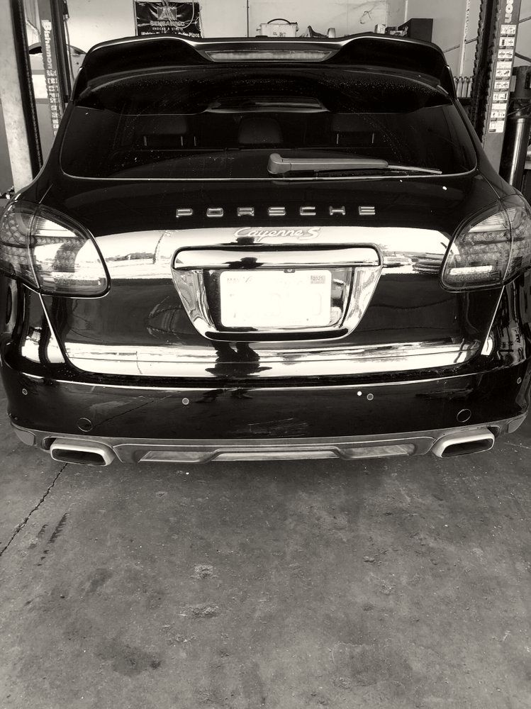 A Porsche Cayenne on the shop floor