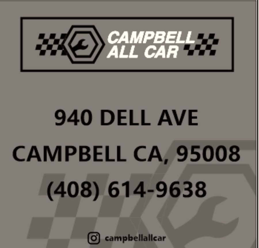The Campbell All Car sign: 940 Dell Ave, Campbell CA 95008, (408) 614-9638